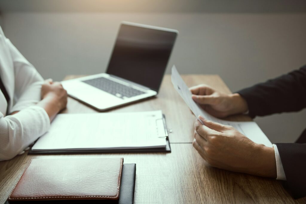 Team discussing recruitment strategy